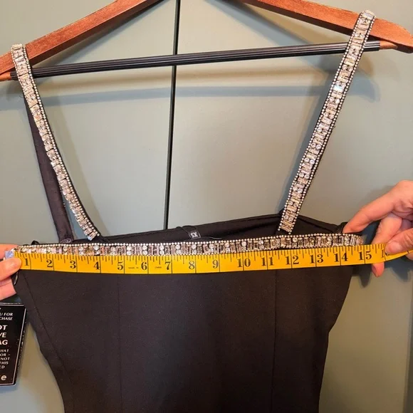 Nwt Retrofete Regina Dress Crystal-Embellished Mini Black size Xs - Picture 11 of 13